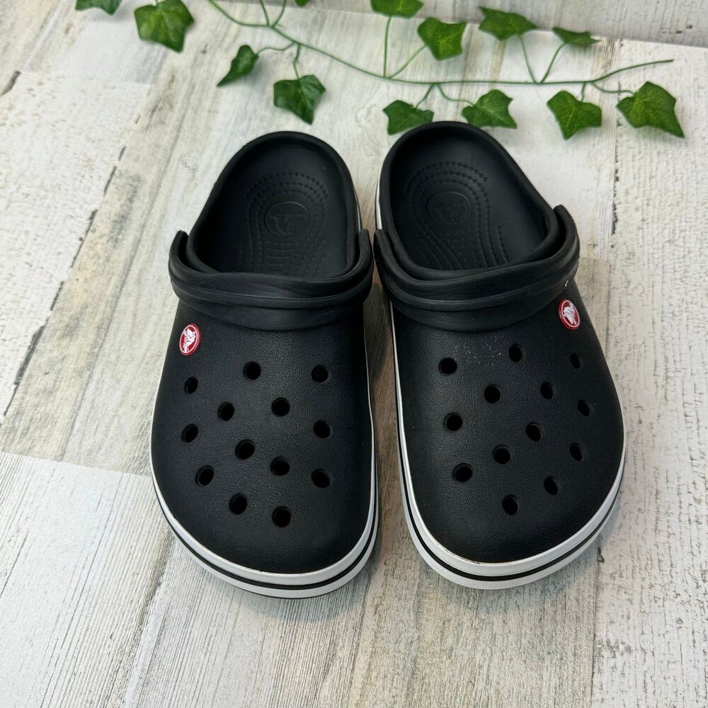 Crocs Crocband Childrens Black Slips On Clogs Sandals Size M7 W9